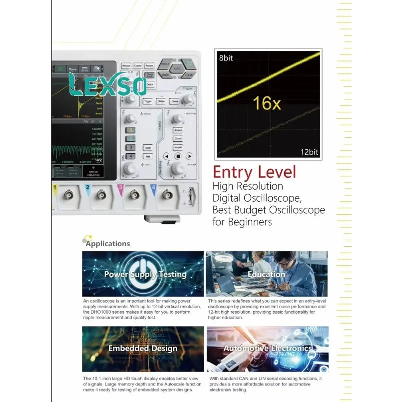 Rigol DHO1072 70MHZ Silent High-definition Large-screen Digital Oscilloscope  lexso