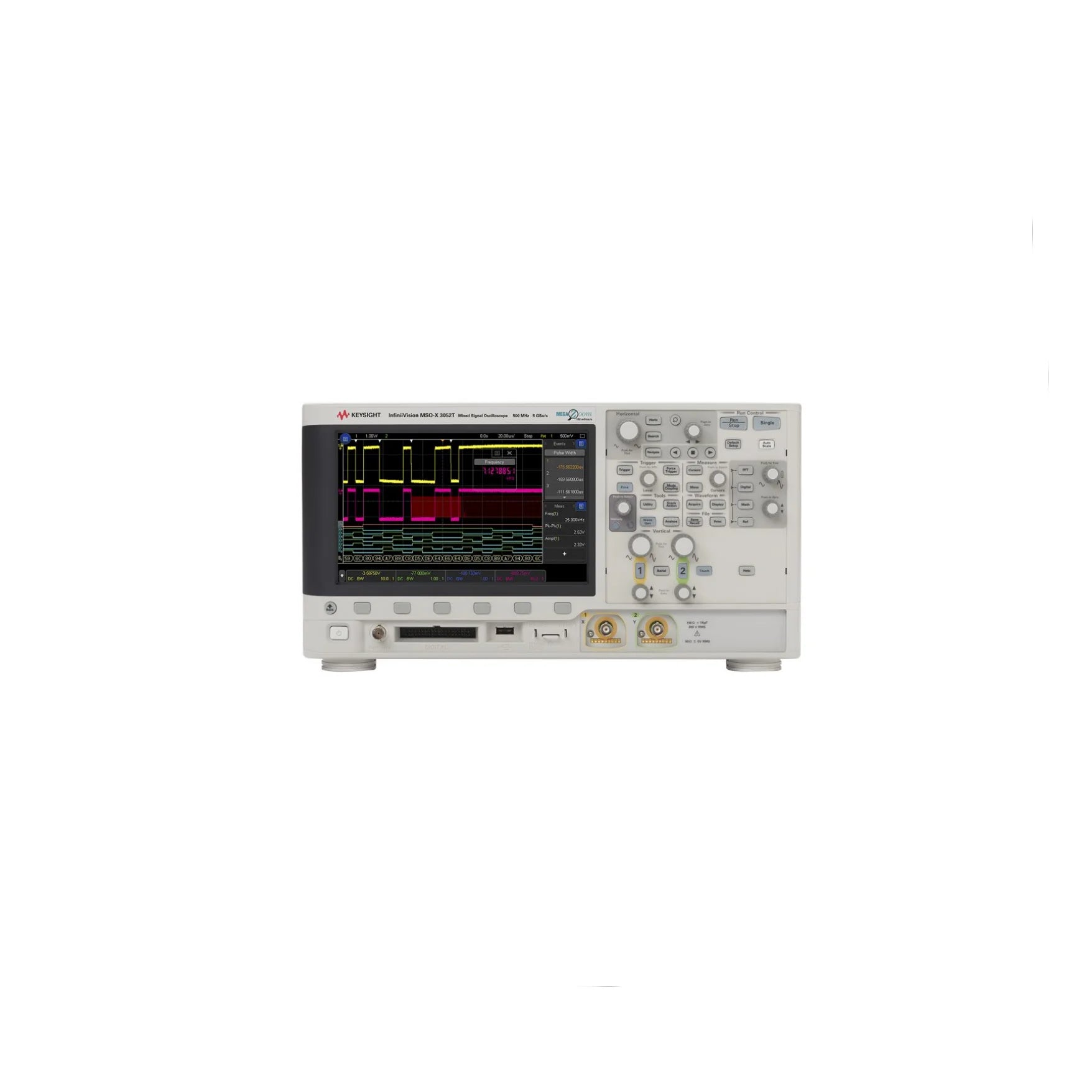 Keysight MSOX3052T Mixed signal Oscilloscope: 500mhz, 2 Analog Channels and 16 Digital Channels