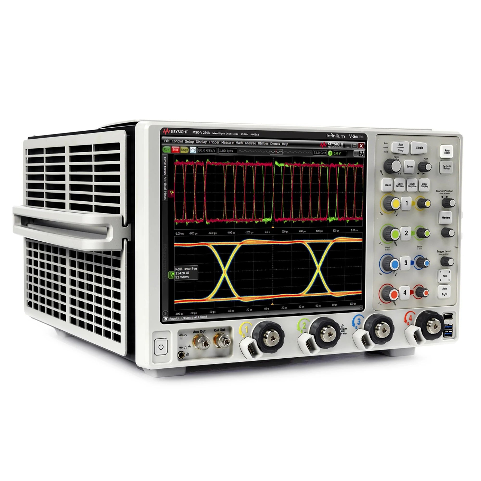 Keysight MSOV254A Mixed Signal Oscilloscope: 25 GHz, 4 Analog and 16 Digital Channels Maximum Sampling Rate 80 GSa/sec