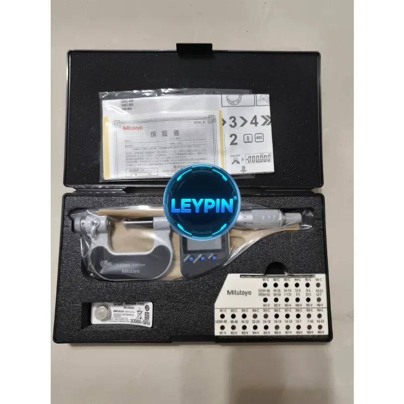 Mitutoyo Japanese Mitutoyo Digital Thread Micrometer Middle Diameter Measurement Division Card 0-25mm 326-251-30  ytdi