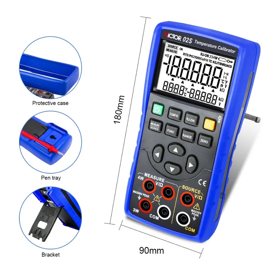 VICTOR VC02S High Precision Thermocouple Calibrator Digital Display Calibration Multi-function Calibrator LS    ytdi