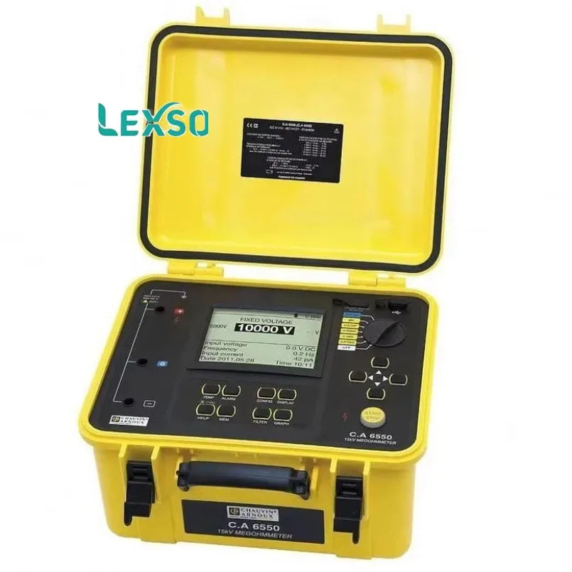 Chauvin Arnoux CA 6550 Insulation Resistance Tester at 10 KV with 0-8 MA Leakage Current Measurement  lexso
