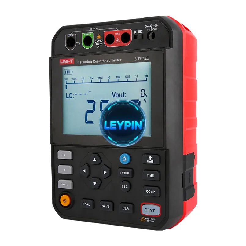 UNI-T UT512D UT512E for Test Instruments 1.00T/2.50T 2.5kV Insulation Resistance Testers 999 Sets Data CAT IV 600V PI/DAR  lexso