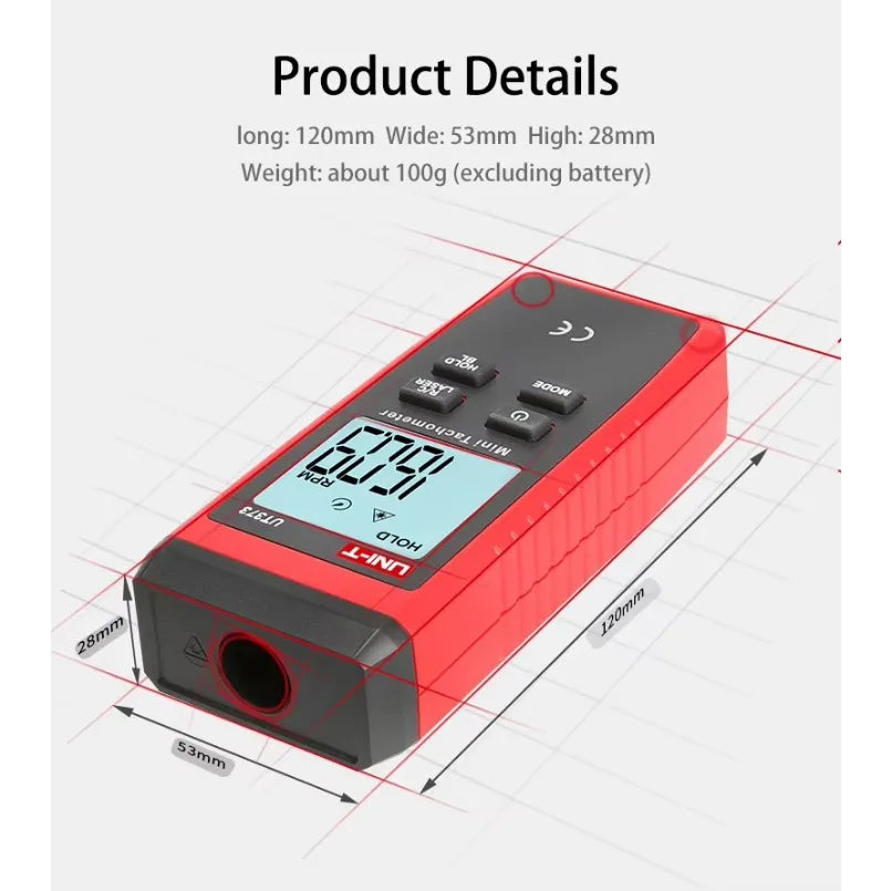 UNI-T UT373 Handheld RPM Meter Tachometer Digital Tachometer Car Gauges Motorcycle Auto GPS Tachometer Professional test lexso