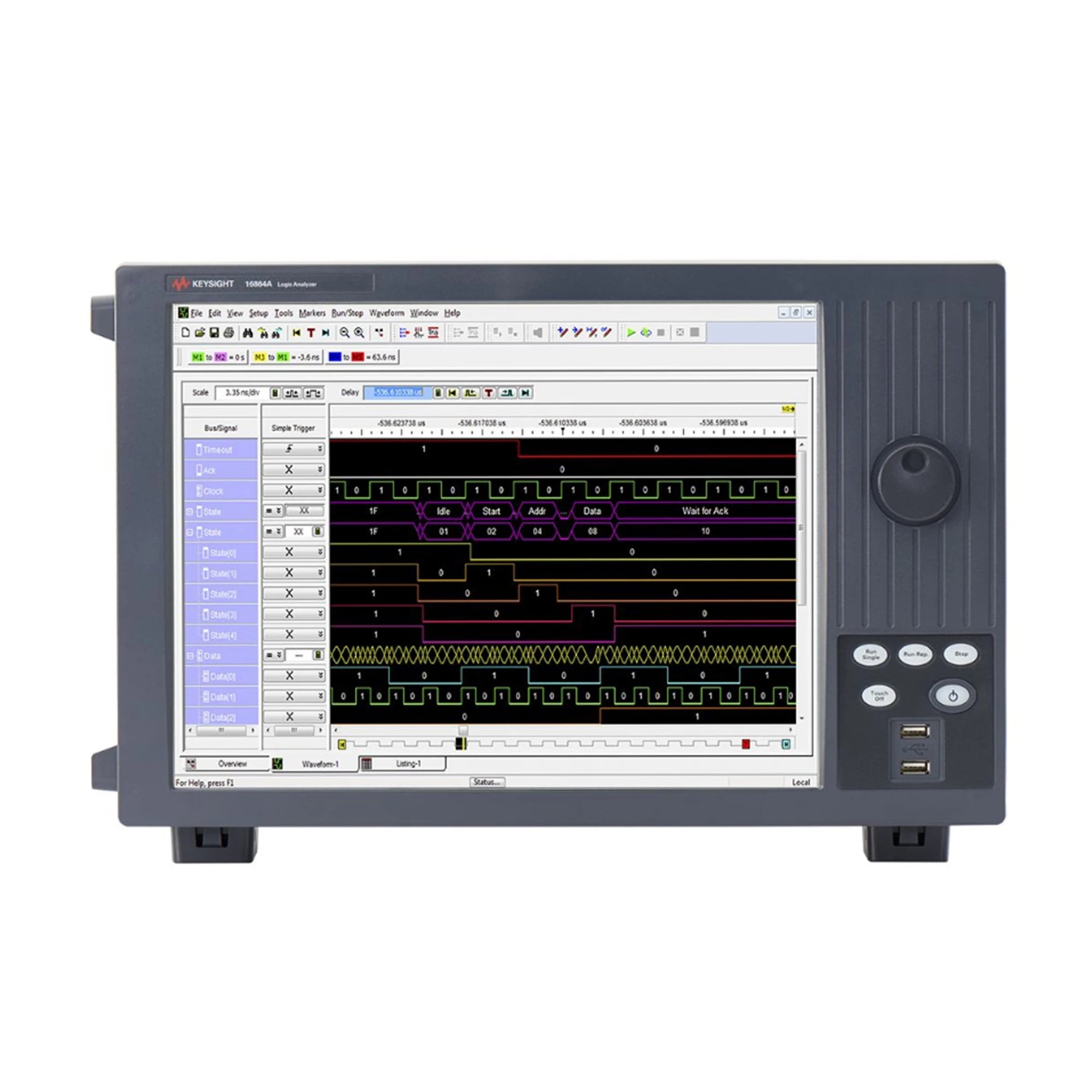 Keysight 16862A 68-channel Portable Logic Analyzer Standard 68 Channels 350 MHz State 12.5 GHz Timing Zoom 2.5 GHz Timing lexso