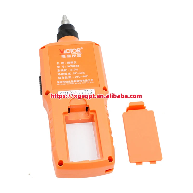 VICTOR VC63B Mini Orange Digital Vibration Meter 1-1999um Displacement Velocity0.1-199.9mm/s RMS Vibrometer   ytdi