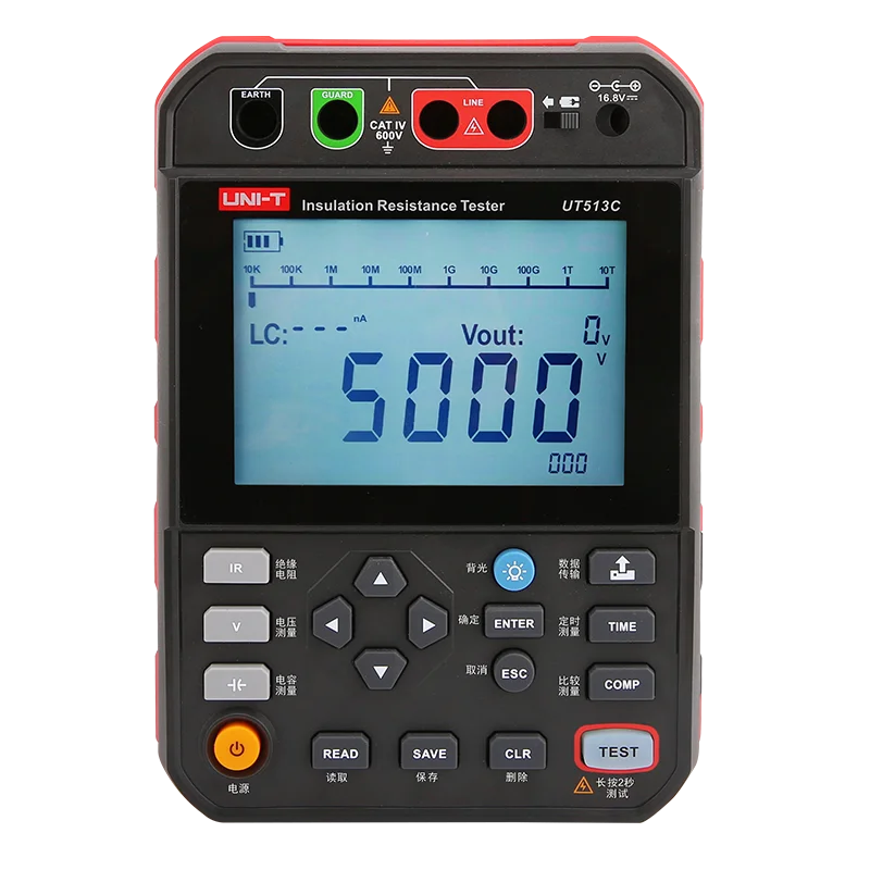 UNI-T UT513B Digital High Voltage 5kV Insulation Resistance Tester with Data Storage UT513C LS    ytdi