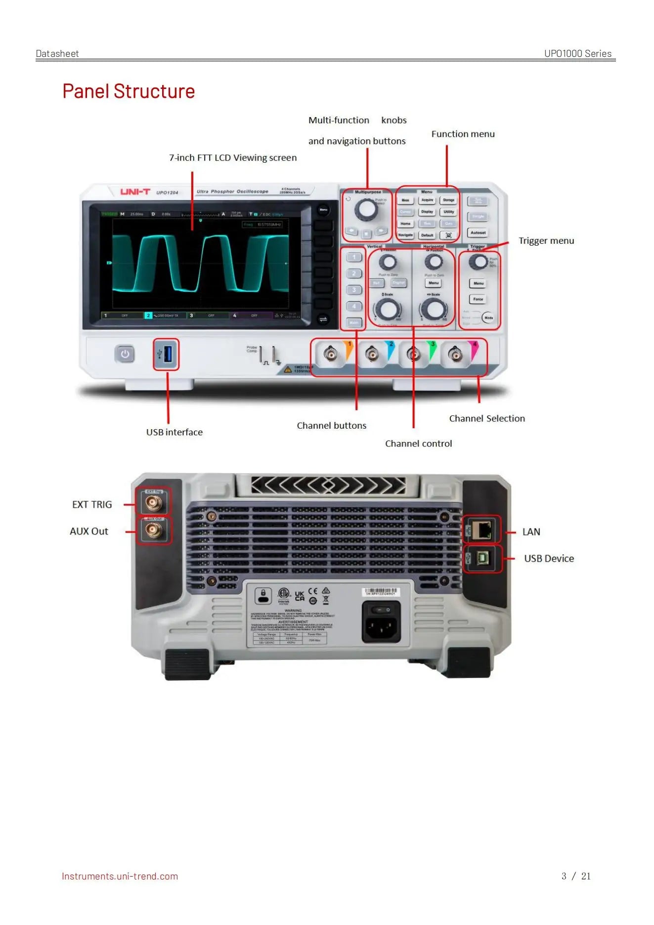 UNI-T UPO1204X - 200MHz 4Ch Digital Phosphor Oscilloscope