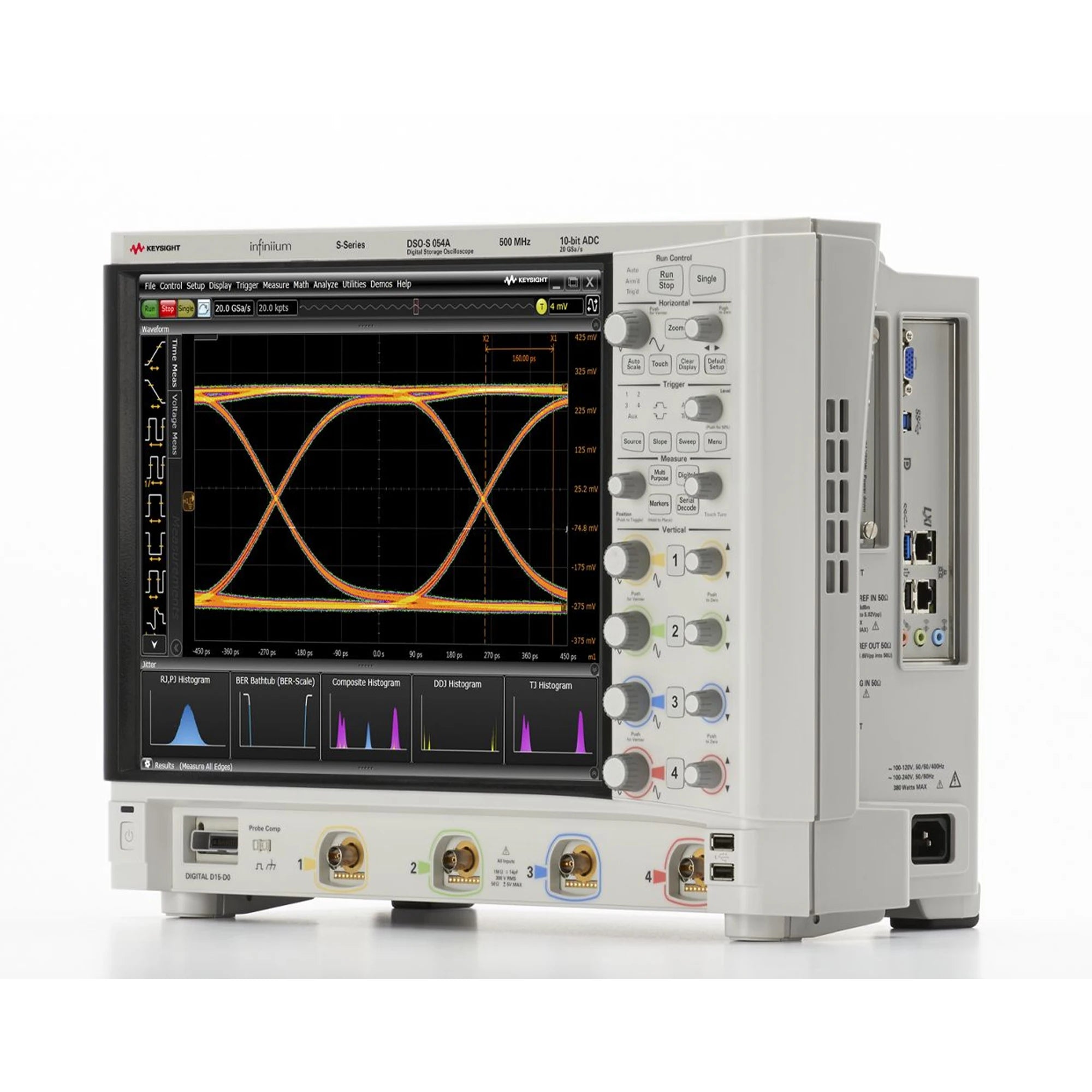 Keysight DSOS054A HD Oscilloscope: 500 MHz, 4 Analog Channels Maximum Memory Depth 8 Million Points Maximum Sampling Rate 20 GSa
