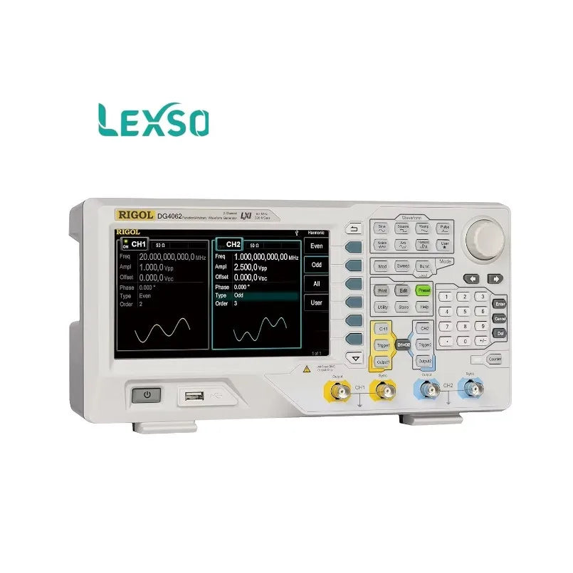 RIGOL DG4062 2-Channel Waveform Generator 60MHz 500Msa/s 7-inch WVGA Large Screen Accurate Measurement lexso