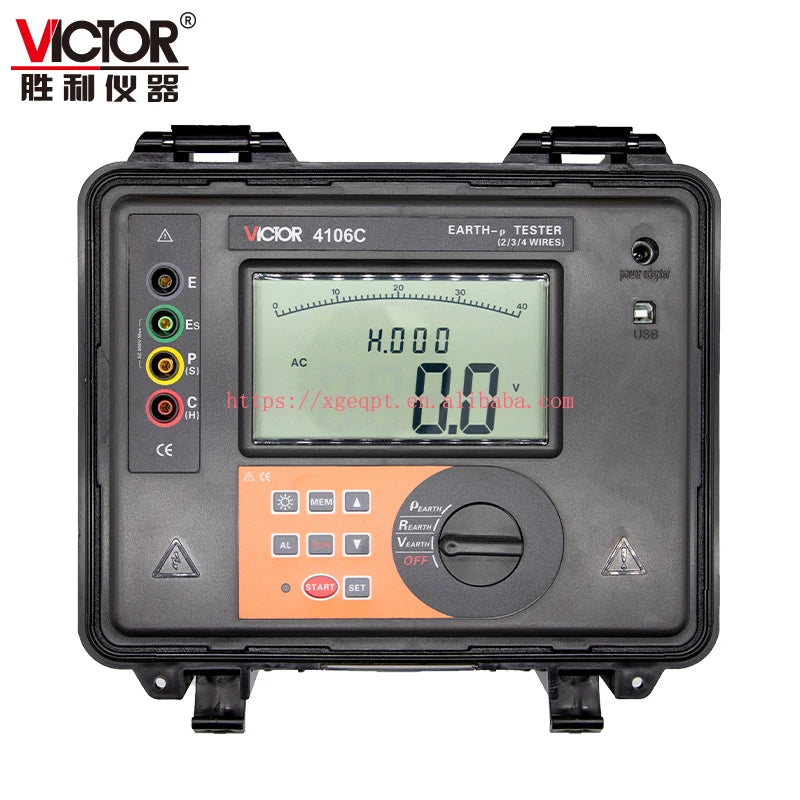 VICTOR 4106C 2/3/4 Line Precise Earth Tester Ground Resistance Soil Electrical Resistivity test Soil Resistivity Tester LS   ytdi
