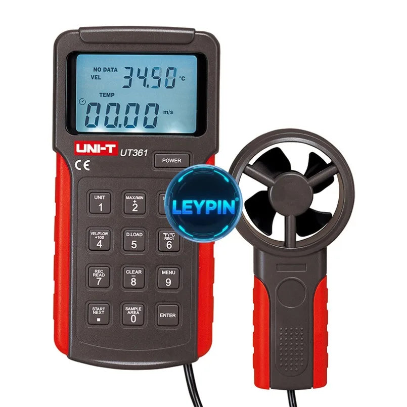 UNI-T UT360 Series Anemometers UT361 UT362 2m/s to 30m/s 0.001 to 999900CFM LCD Backlight HVAC 2044 Sets Data Storage     lexso