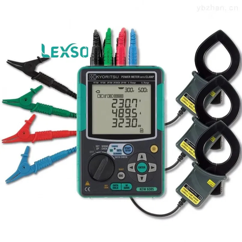 Kyoritsu KEW 6305 Electronic Power Meter for Real-time Monitoring Recording & Analysis of Single/3-phase Systems lexso