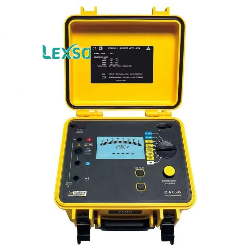 Chauvin Arnoux C.A 6505  CA6505 5 KV Insulation Tester Megohmmeter 10 K-10 T Range, Programmable 40-5100 V, DAR/PI   lexso