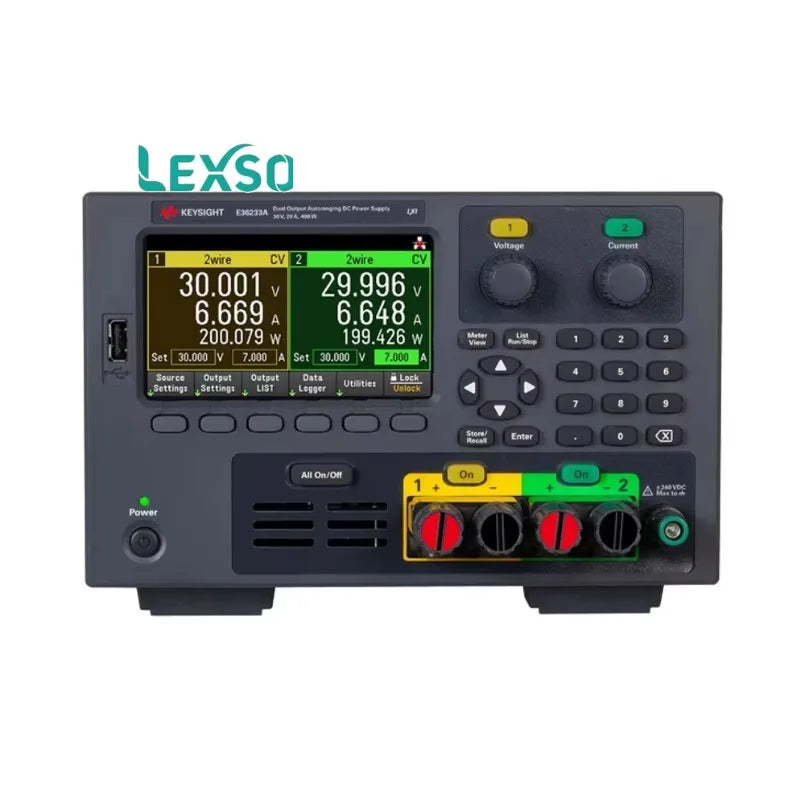 Keysight E36233A 400W Autoranging Dual Output Power Supply, 30V, 20A, Ripple and Noise 20Hz to 10MHz lexso