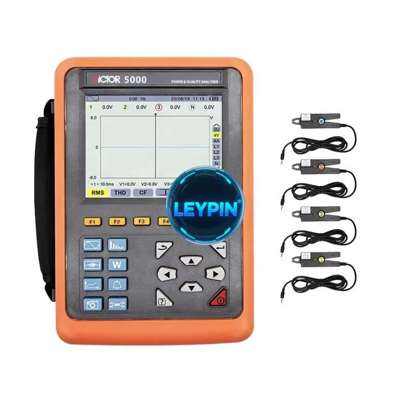 VICTOR 5000 Intelligent Three Phase  Power Quality Analyzer With 8mm Diameter Current Clamp ARM and DSP Dual-processors    ytdi