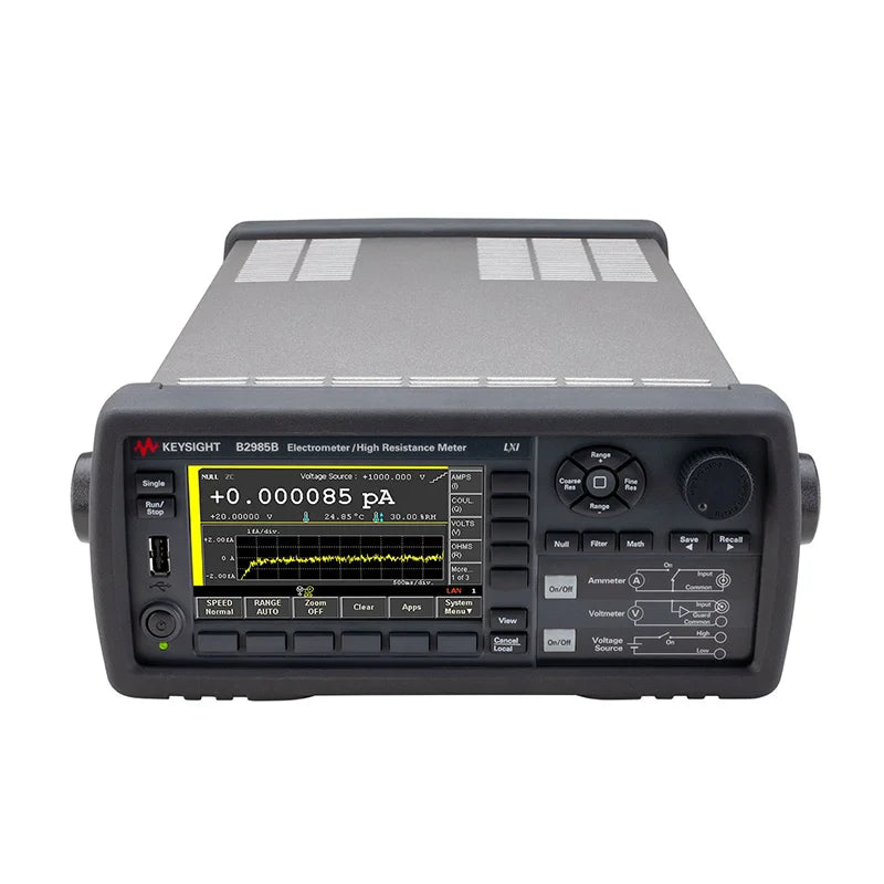 Keysight B2985B Electrometer/High Resistance Meter, 0.01fA, 0.01 fA minimum measurement resolution, 20,000 readings/s