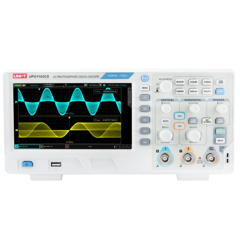 UNI-T UPO1202CS Digital Fluorescence Oscilloscope Dual Channel 200MHz Bandwidth 1GSA/s Sample Rate 56Mpts Memory Depth lexso