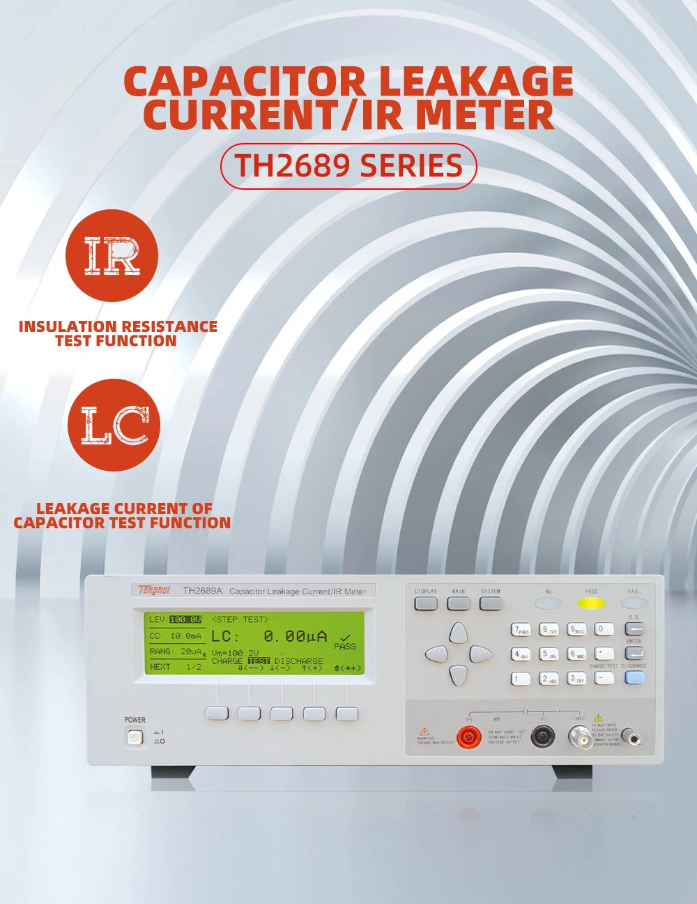 Tonghui TH2689A Capacitor Leakage Current IR Meter Insulation Resistance Test Function LS  ytdi