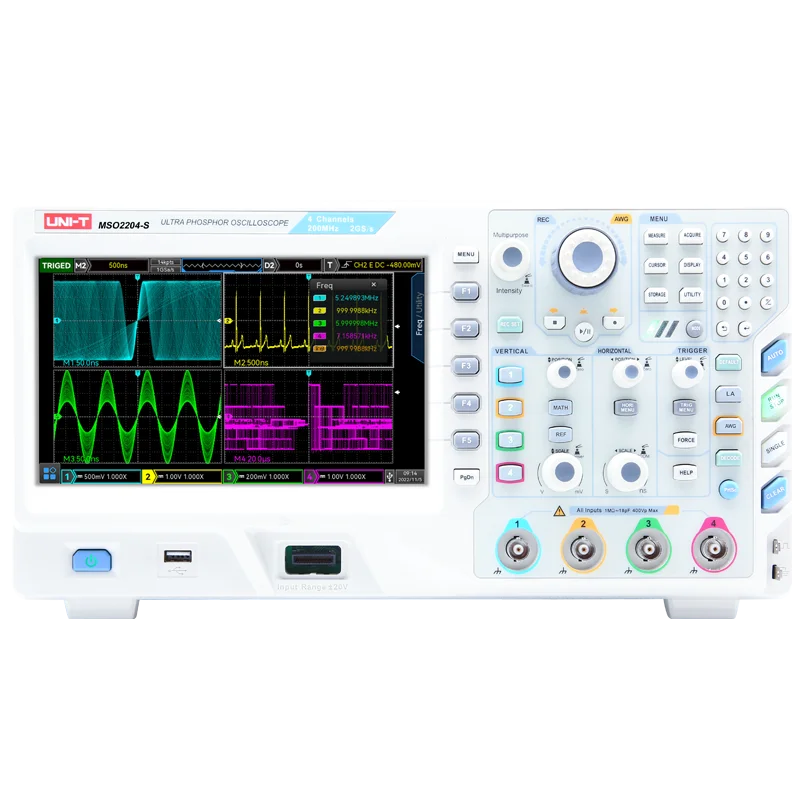 UNI-T UPO2102 Touch Screen Digital Fluorescence Oscilloscope Dual Channel 100M Bandwidth 2GSa/s Sample Rate 56Mpts Memory Depth lexso