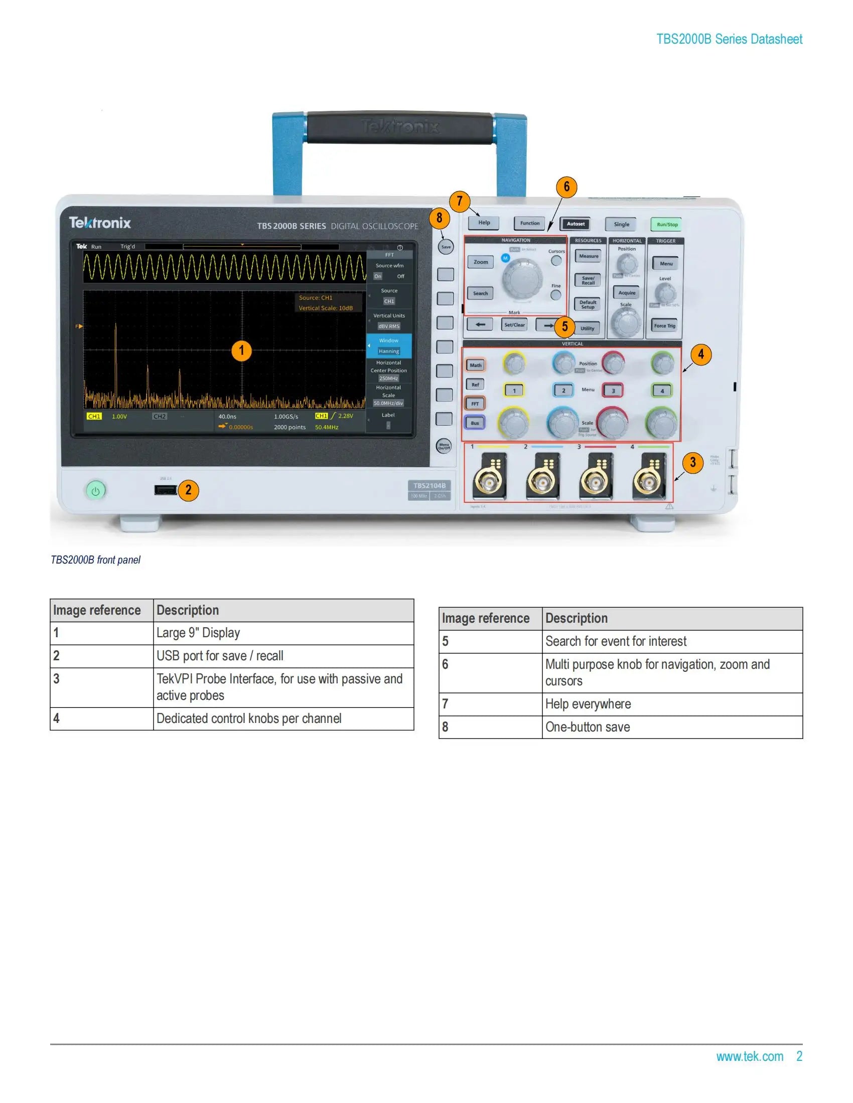 Tektronix TBS2000B Digital Phosphor Oscilloscope TBS2102B100 MHz   ytdi