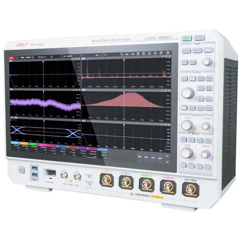 UNI-T MSO7104X 1GHz 4 Channel High Bandwidth Mixed Signal Oscilloscopes 1,000,000 Wfms/s 10GSa/s 60Mhz Signal Source lexso