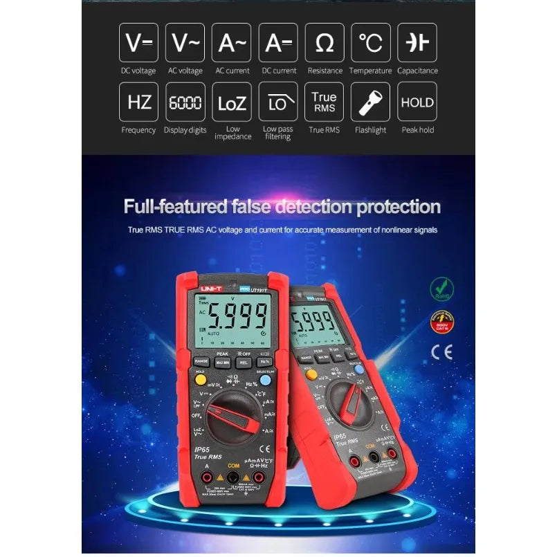 UNI-T UT191T 5999- Count Professional Multimeter Tester Low Price Digital Multimeter Sale True RMS Voltage Current Meters lexso