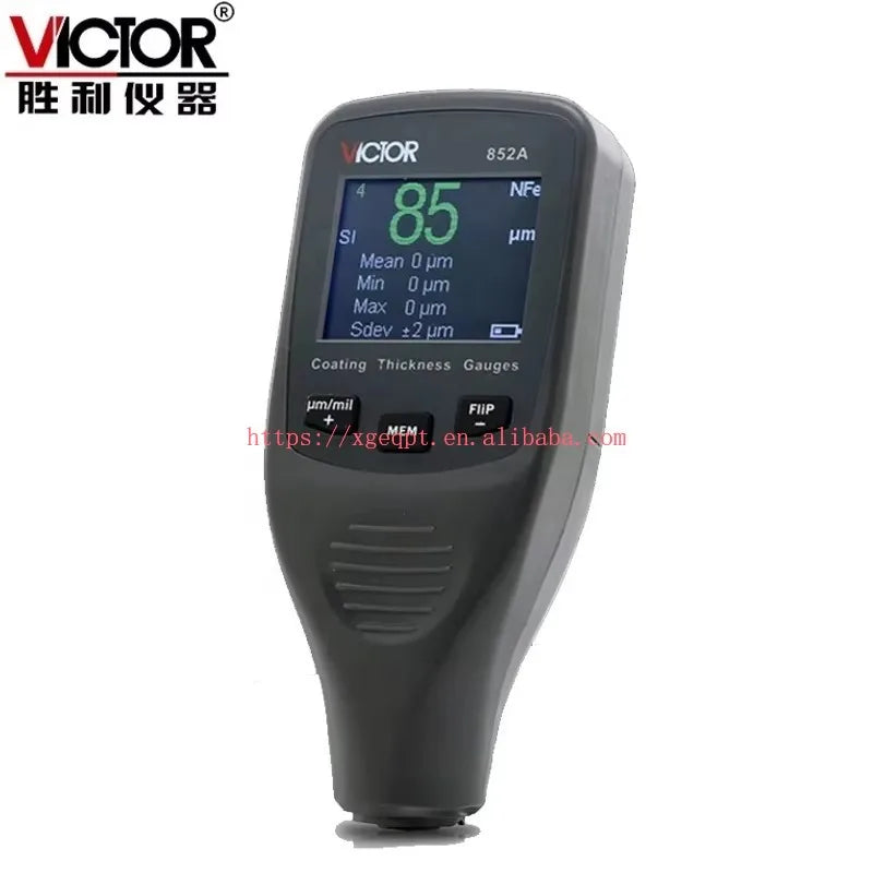 VICTOR 852A Digital Paint Coating Thickness Gauge Meter 3 1/2 Digit Tester Range 0~1250um & Backlight Non Magnetic Measurement   ytdi