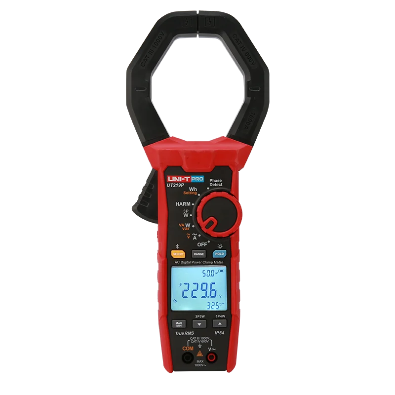 UNI-T UT219P AC Digital Power Clamp Meter AC 1000V 1000A  Single Three-phase Reactive Power Factor Meter Pliers Multimeter    ytdi