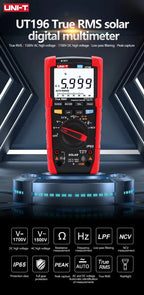 UNI-T Professional Digital Multimeter UT196 1500V AC DC Voltage Tester True RMS Capacimeter Resistance Frequency Meter IP65 LS    ytdi