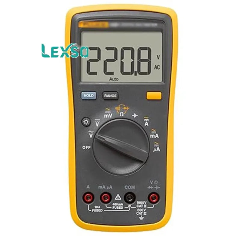 15B+ Electric Digital Multimeter Plastic Household Use Measures AC/DC Voltage/Current 1000V 10A Resistance Continuity  lexso