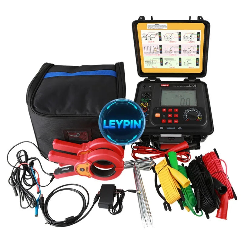 UNI-T UT575B Double-clamp Multifunctional Earth Tester 300.00K 100.0V (Ground Auto Range) 600.0A (auto Range) 2000 Data     lexso