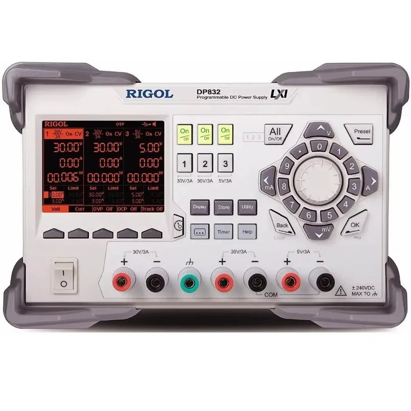 Rigol DP832 Programmable Linear Lab Power Supply Triple Output 195 Watt DC 2 Channels 30V/3A 1 Channel 5V/3A 220V Input Voltagelexso