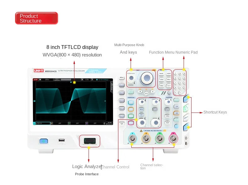UNI-T MSO3202CS Mixed Signal Oscilloscope Electronic Measuring Instrument
