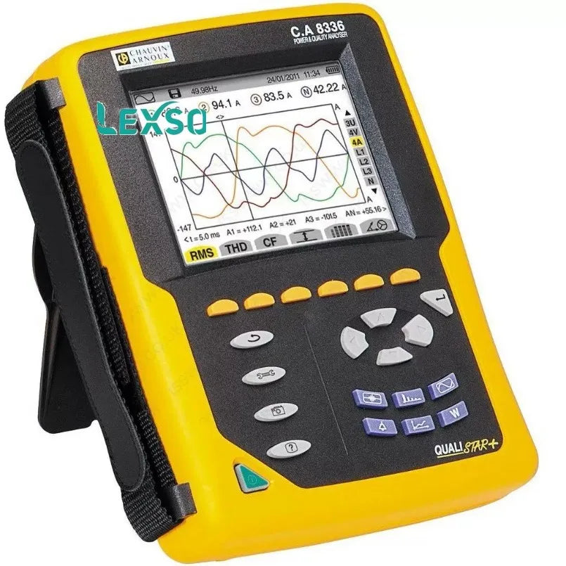 Qualistar Power Quality Analyzer Chauvin Arnoux C.a 8336 With 5 Voltage 4 Current Inputs, 1000v Iii, 600v Iv   lexso