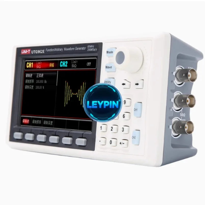 UNI-T UTG962E Handheld 200 MSa/s 14-bit for Test Instrument 60 MHz 2 Channels Function/Arbitrary Waveform Generator     lexso