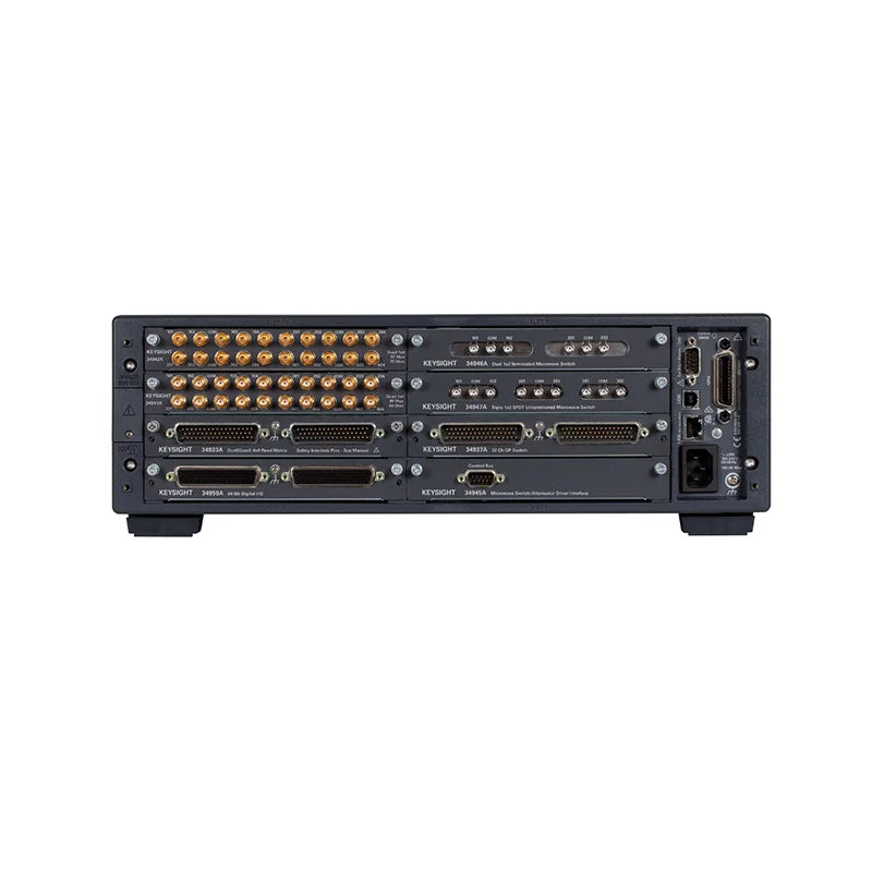 Keysight 34980A Multifunction Switch / Measure Unit: Slots/Modules, 8 / 21; Max BW, 45 MHz; Max Scanning Speed: 1,000 ch/sec