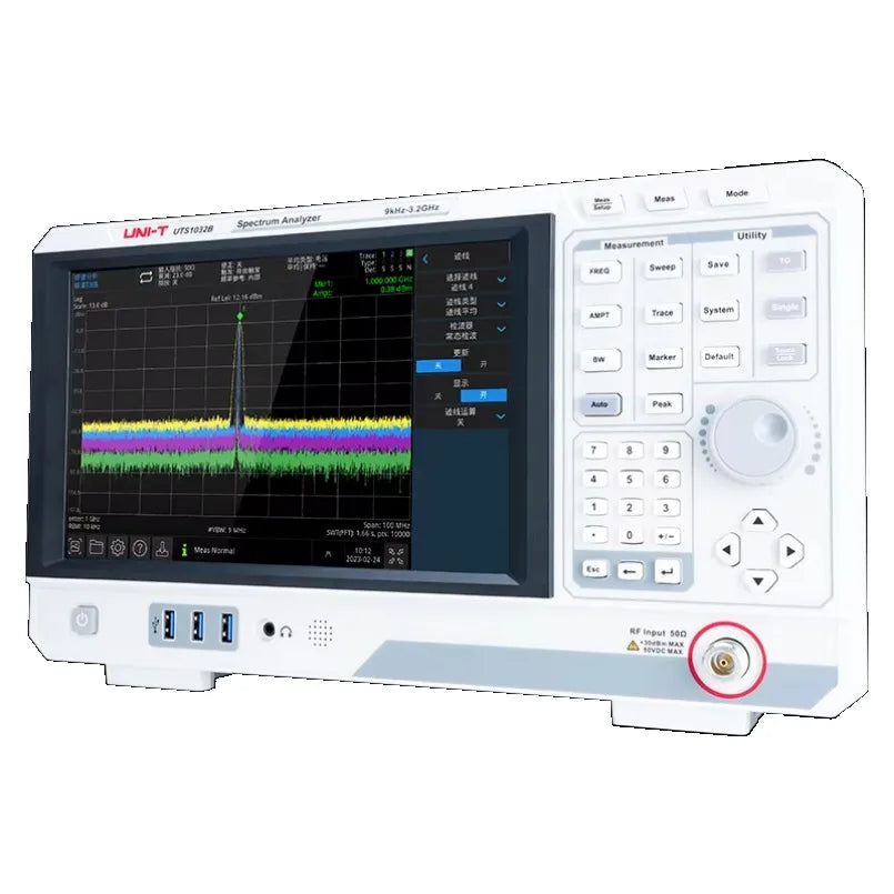 UNI-T UTS1032T Spectrum Analyzer 9 kHz - 3.2 GHz -98dBc/Hz RBW 1Hz-1MHz -161dBm 10.1 Inch Touch Screen with Tracking Source lexso