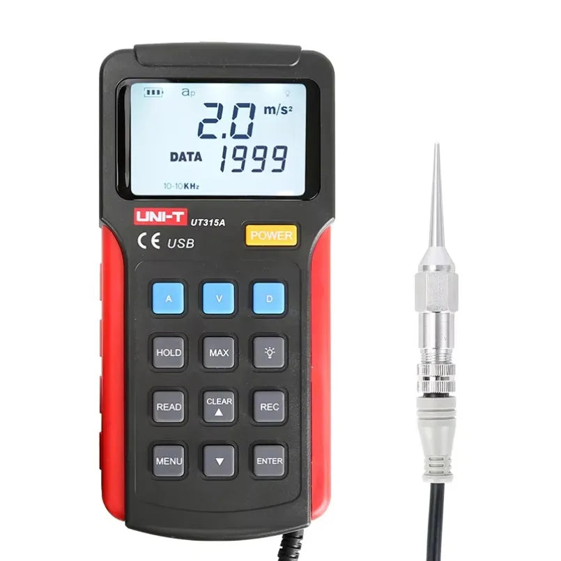 UNI-T UT315A RMS Tester Vibration Meter Industrial Digital Vibration Meter Device Probe Vibration Analyzer lexso