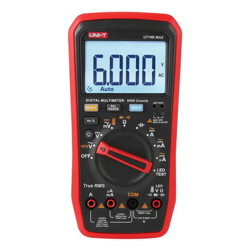 UNI-T UT18B Max True RMS Digital Multimeter VFD 1000V 10A Resistance Capacitance Frequency Test Meter lexso