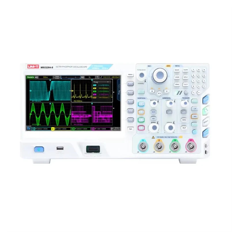 UNI-T UPO2204 Digital Fluorescence Oscilloscope 200MHz 4 Channel 2GSa/s 1,000,000wfms/s Storage Oscilloscope lexso
