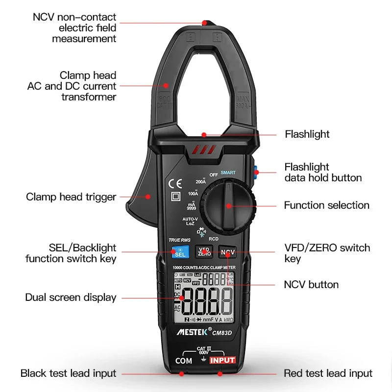 CM83D Multi-function High Precision Clamp Type Multimeter for Electrical Engineering    ytdi