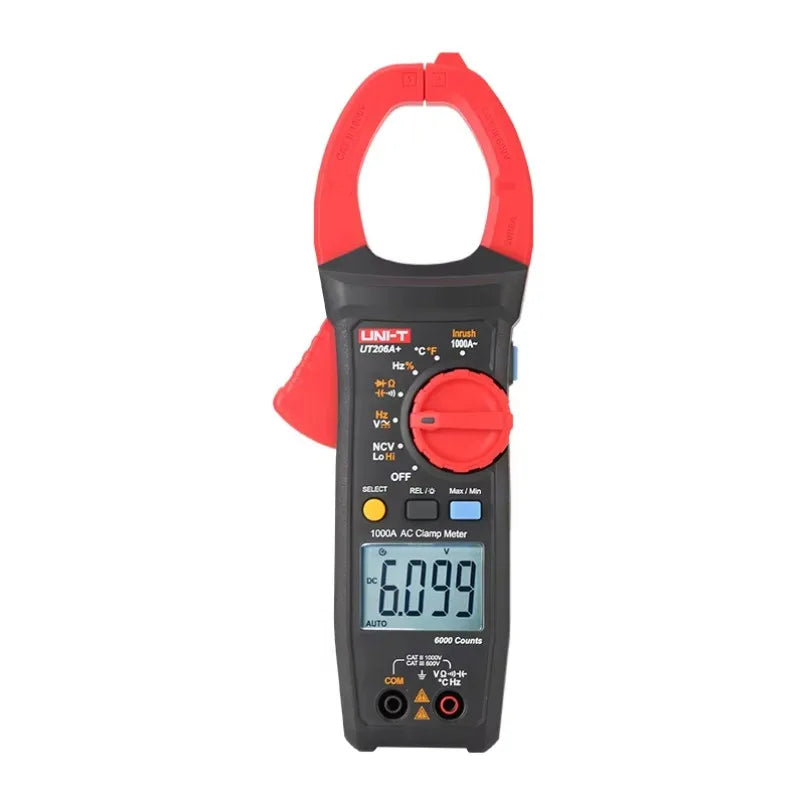 UNI-T Uni-Trend Multimeter clamp Meter UT206A+ Clamp Current Meter Ammeter 1000V Voltmeter Voltage Frequency lexso