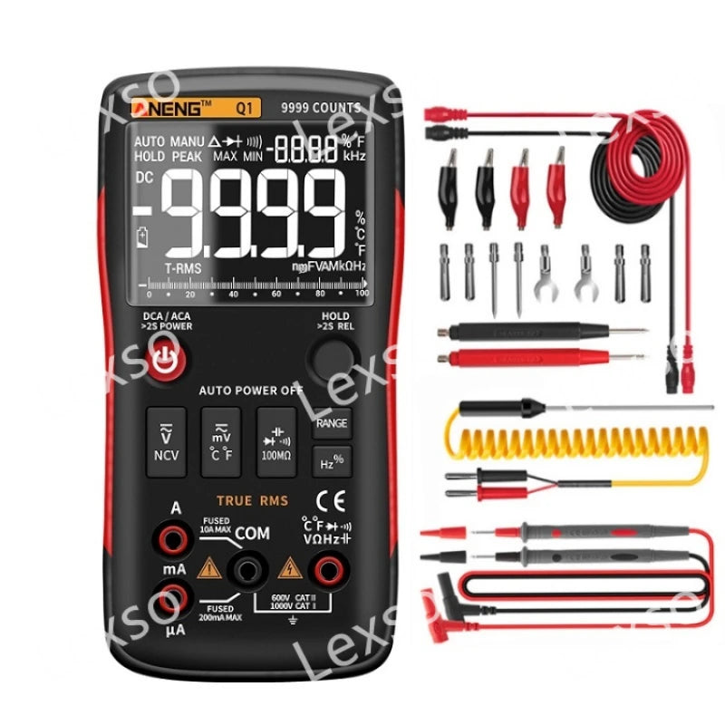 Q1 Digital Multimeter 9999 Analog Tester REAL RMS Professional Multi-Metro DIY Transistor Capacitor NCV Tester Lcr Meter    ytdi