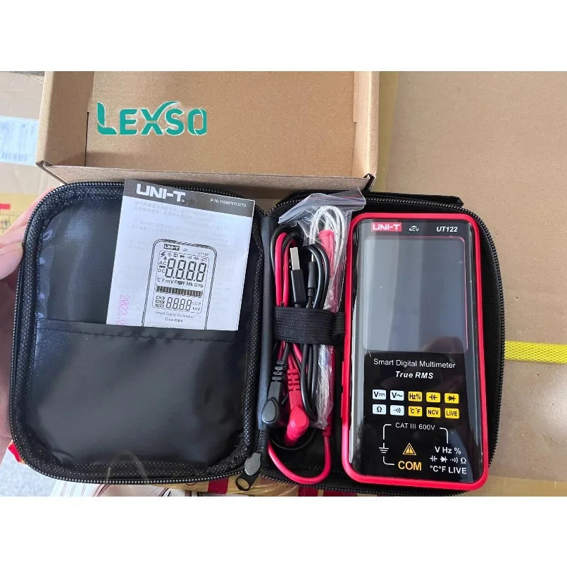 UNI-T UT122 Smart Digital Multimeter Rechargeable Voltmeter Auto-Ranging Voltage Resistance Continuity Capacitance NCV True TRMS lexso