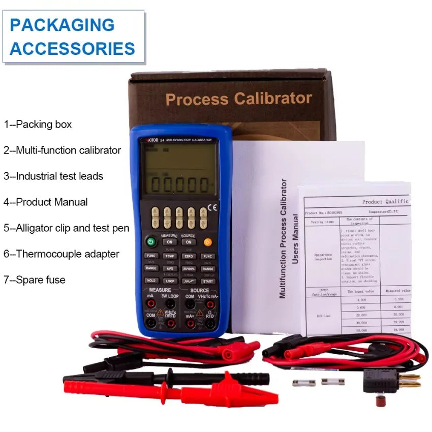 VICTOR VC24 Multifunction Process Calibrator RTD Source Measure and Source Output Calibrtator Temperature Monitoring Calibrator   ytdi