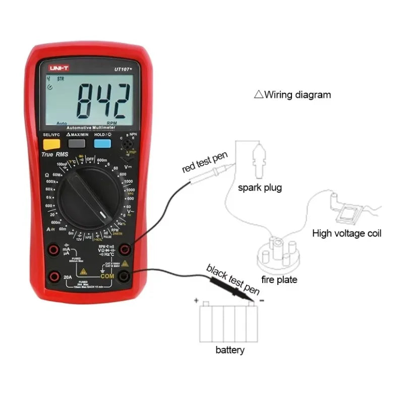 UNI-T Automotive Digital Multimeter UT105+ 1000V AC DC Voltmeter Ammeter Capacimeter Temperature Tester Frequency Meter lexso