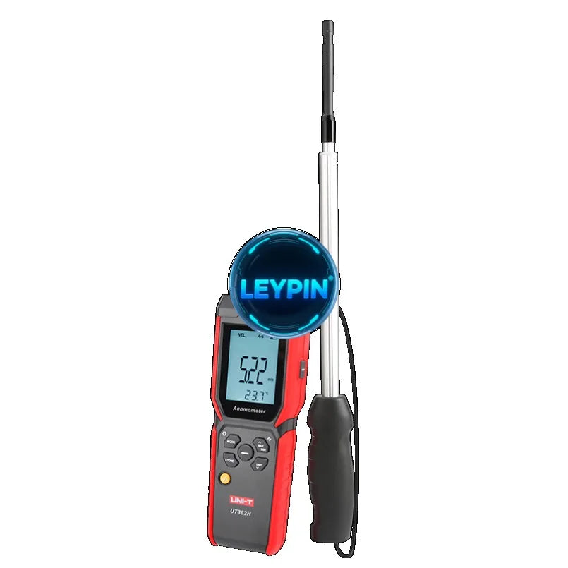 UNI-T UT362H Hot Wire Anemometer Temperature Instrument 99 Data Storage 0 30.0m/s 0 999900CFM 0 40 Language Options EN FR  lexso