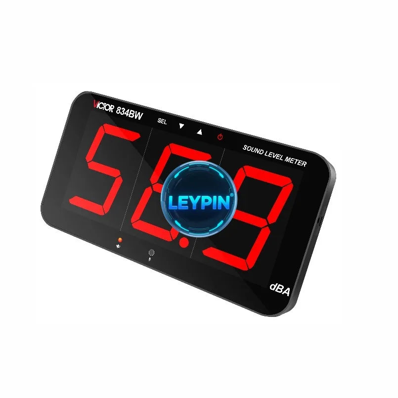 VICTOR 834BW Digital Noise Meter with Alarm, 4 Inch Display, WiFi Blue Tooth - Wall Mount Sound Level Monitor 30-130dB    ytdi