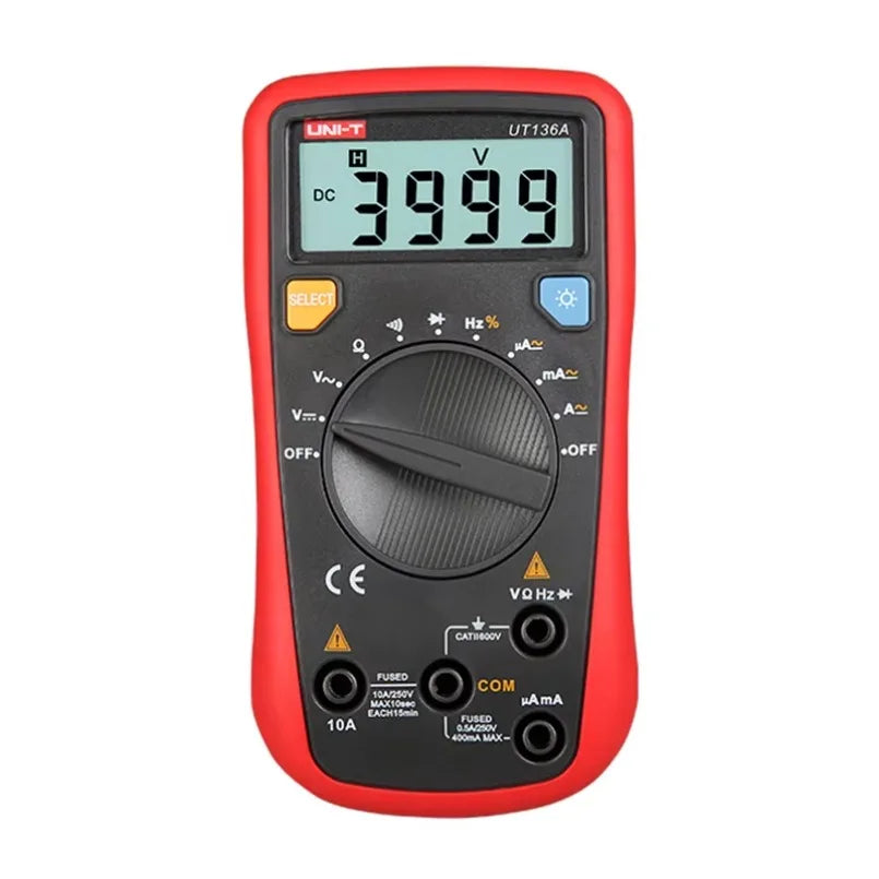 UNI-T UT136A 10A 500V Professional Ohm Tester Multifunctional Repair Mobile Phone Multimeter Current Capacitance Meter lexso
